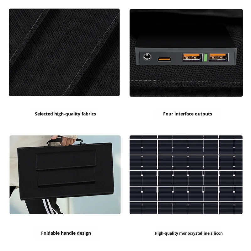 Power 60W 18V 20% efficiency, monocrystalline portable folding solar panel, foldable for camping, with MPPT controller view 5