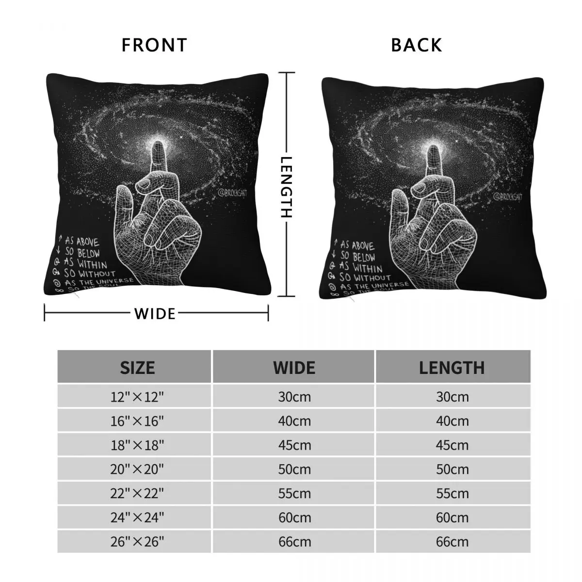 As Above So Below Brock Springstead Square Pillowcase Polyester Linen Velvet Creative Decor Throw Pillow Case Home Cushion Case