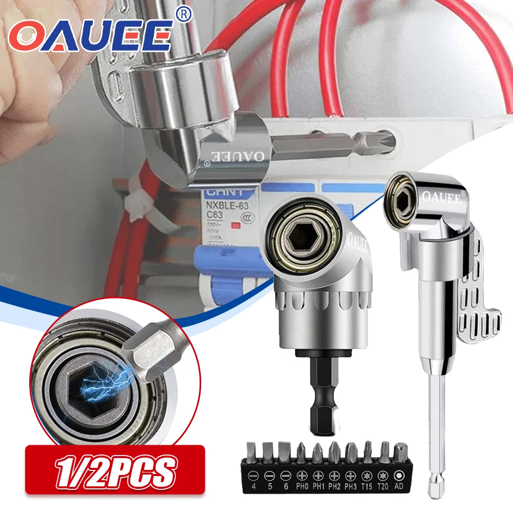 Oauee 1/4 ''عرافة بت المقبس 105 درجة زاوية مفك المقبس حامل محول قابل للتعديل مثقاب زاوية المسمار سائق أداة أجزاء