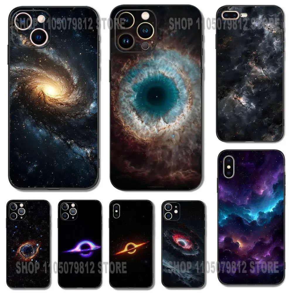 

Space For Galaxy Universe Phone Case For iPhone 17 16,15,14,13,12,11,Pro,XS,Max,XR,Plus,Mini Soft Silicone Black Shockproof