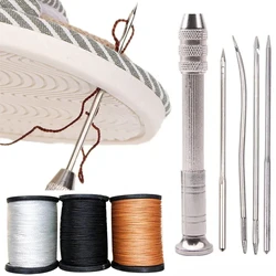 Leather Sewing Awl Set Replaceable Multifunctional Shoes Repair Tool Kit Punch Stitching Needles DIY Sewing Leathercraft