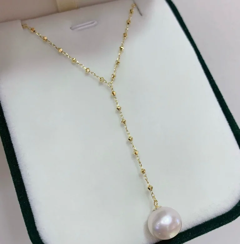 

18k real gold necklaces for women freshwater pearl necklaces