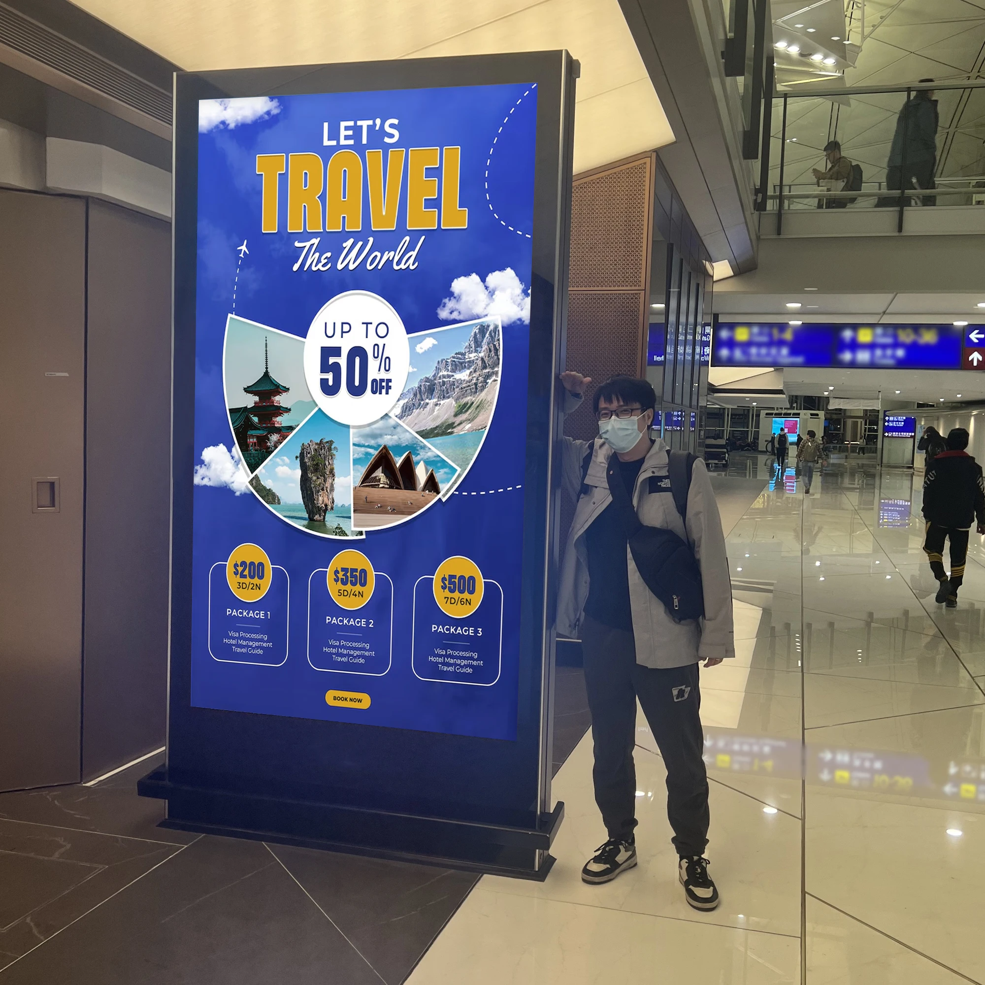 Aiyos 55 Inch Floor Stand LCD Display Touch Screen Indoor Android Advertising Display TV Digital Signage Totem Kiosk