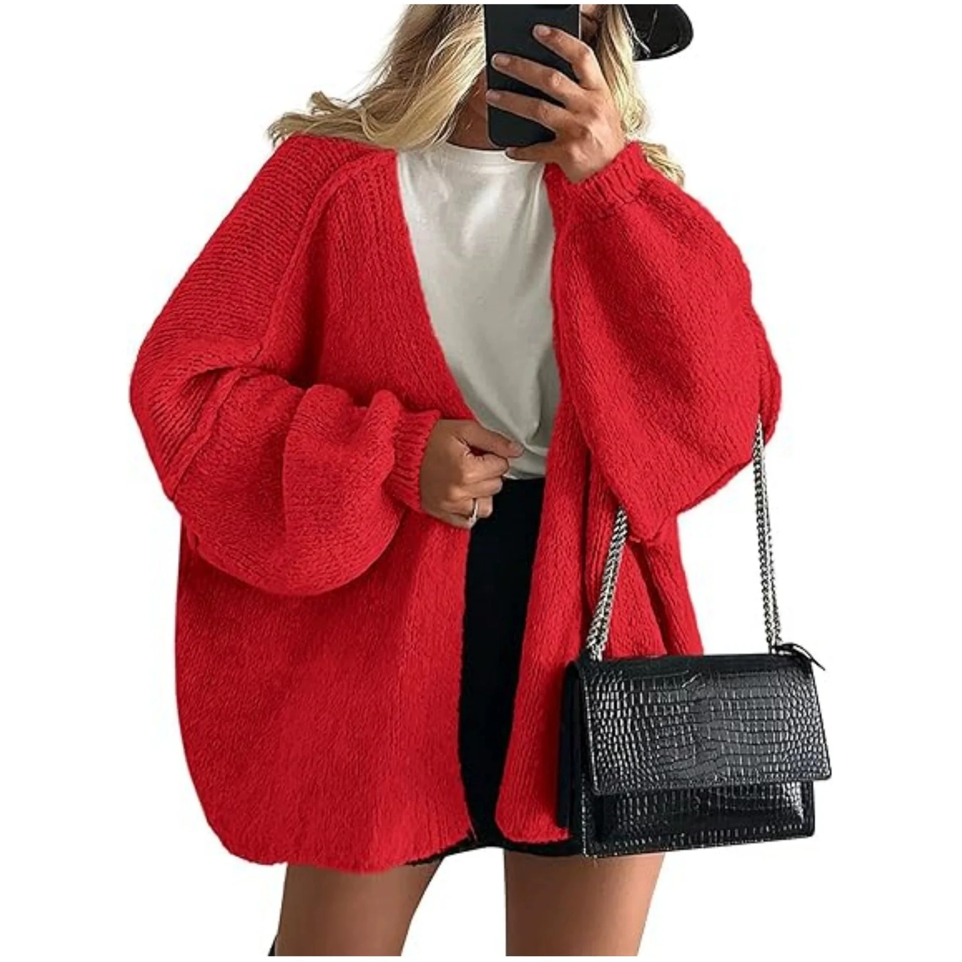 Women's Knitted Cardigan Jacket Loose Dropped Shoulder Sleeves Fashion Casual High Street Long Sweater Street Cloak Coat