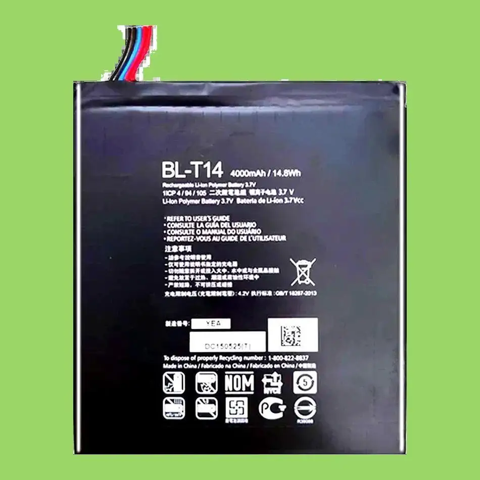 

4000Mah Environmentally Friendly For LG G Pad F V480 V495 V496 V490 Gpad BL-T14 Reliable Replacement Tablet Battery