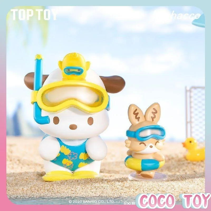Genuine Pochacco Holiday Beach Series Blind Box Collectible Figurine Cinnamoroll Tabletop Display Ornament Limited Edition Set view 5
