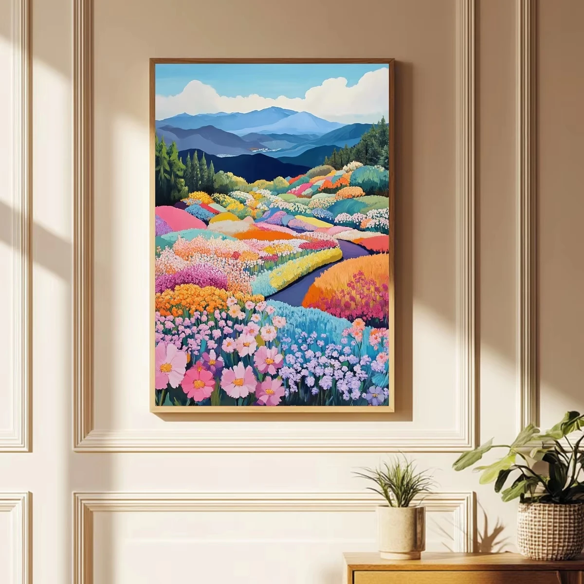 

Colorful Flower Field 500/1000/1200/2000 PCS Jigsaw Puzzles Family Activity Relaxing Games for Room Home Decor Gift Frameless