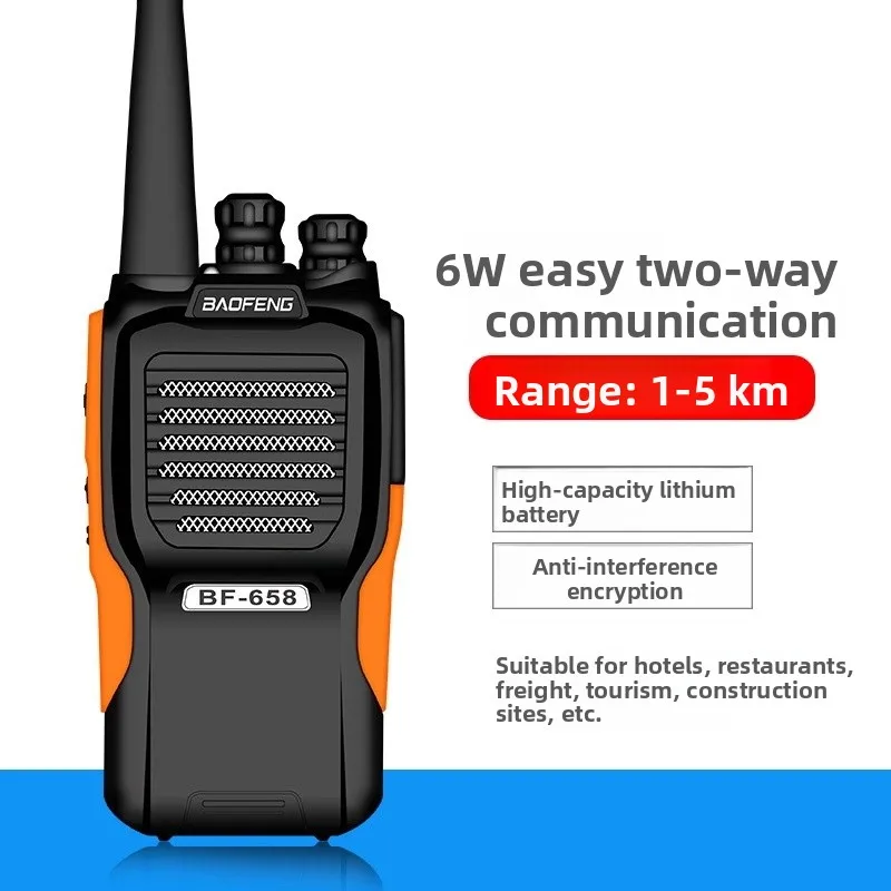 Baofeng BF-658 Walkie-Talkie Cante de construcción civil Hotel Baofeng Walkie-Talkie 888S Transmisor de radio portátil impermeable