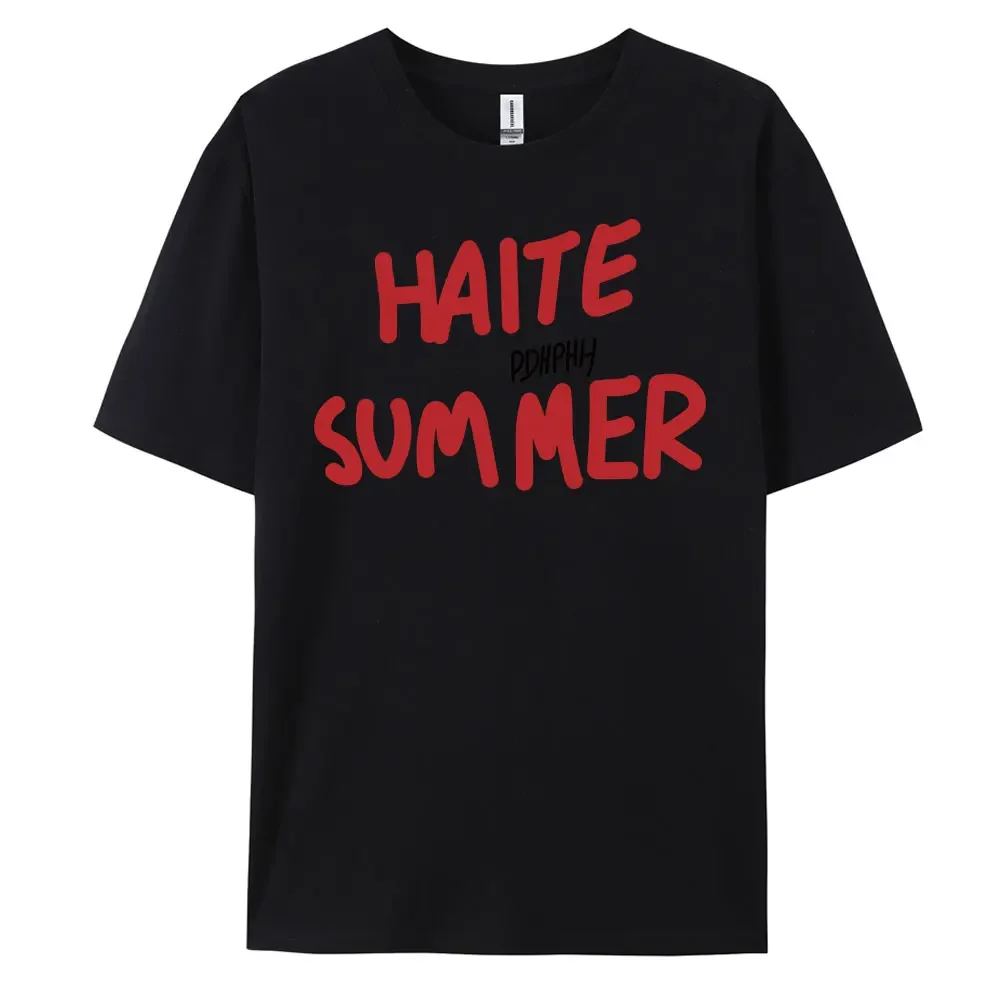 

Футболка HaiteSummer мужская с коротким рукавом, повседневная тенниска из 100% хлопка, модная майка оверсайз с принтом