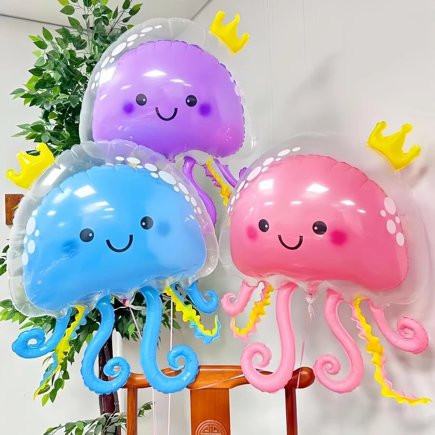 

Jellyfish Balloon for Ocean Themed Summer Party Baby Shower Birthday Decor Sea Animal Creature Double-layer Inflatable Ball