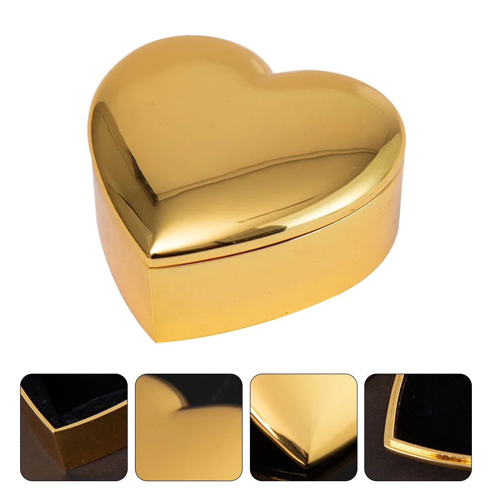 

Heart Shaped Jewelry Organizer Box Zinc Alloy Storage Case for Rings Bracelets Necklaces Travel Jewelry Display