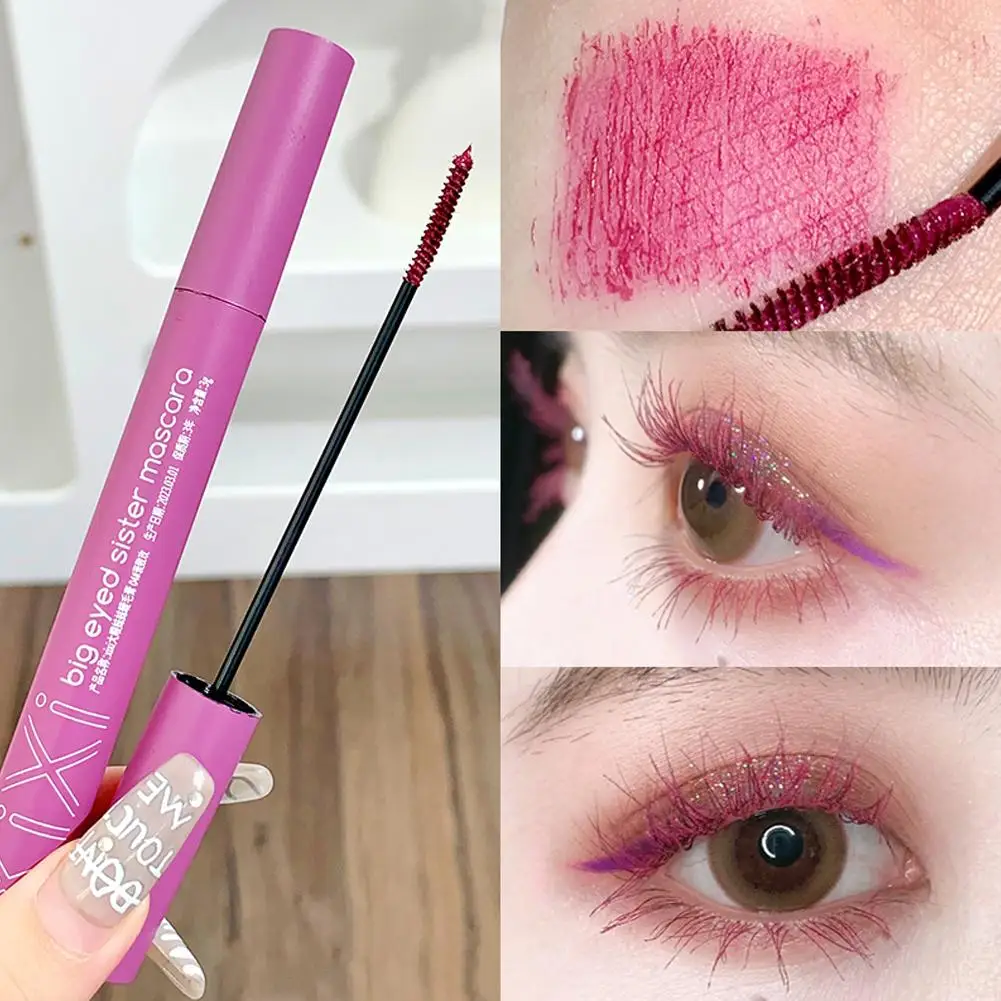 Mascara colorato impermeabile pennello piccolo Styling duraturo ciglia Curling seta Quick Long Cream Dry Extension allunga M9b7