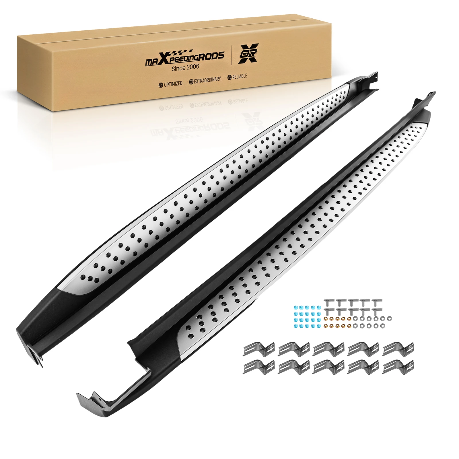 

Black Running Board Steps for Hyundai Santa Fe 2019-2023 Aluminum Non-Slip Pair