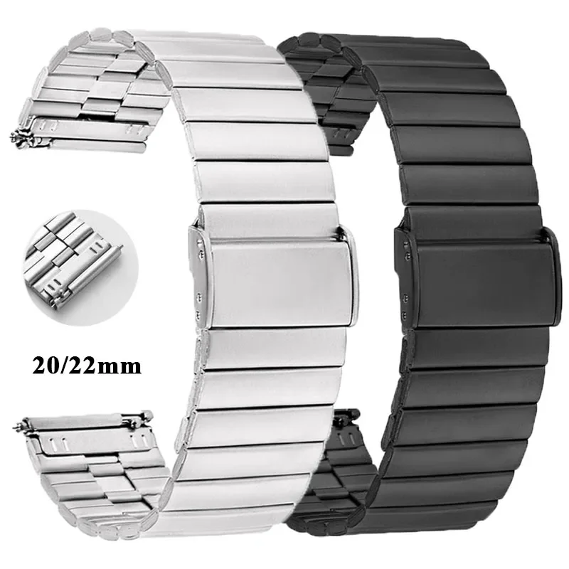 20mm 22mm Metal Strap for Samsung Galaxy Watch 5 4 44mm 40mm/5 Pro/Classic 4 for Huawei Watch GT 2/3 Pro Quick Release Bracelet