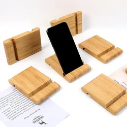 1PC Cell Phone Holder Wooden Cell Phone Holder Wooden Base Cell Phone Tablet Desktop Lazy Bracket For iPhone iPad Laptop Samsung