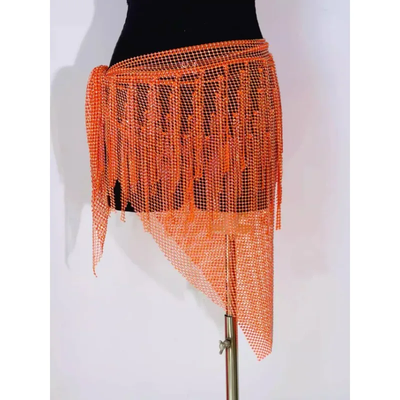 맞춤형 밸리 댄스 벨트 네트워크 다이아몬드 삼각형 엉덩이 스카프 술 허리 체인 랩 엉덩이 스카프 시미 유물 스타 시리즈