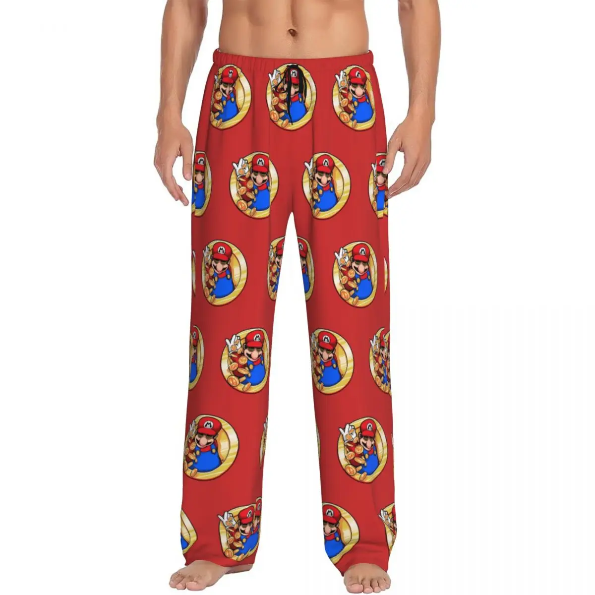 

Custom Print Men M-Marioed Pajama Pants Video Game Sleepwear Sleep Lounge Bottoms with Pockets