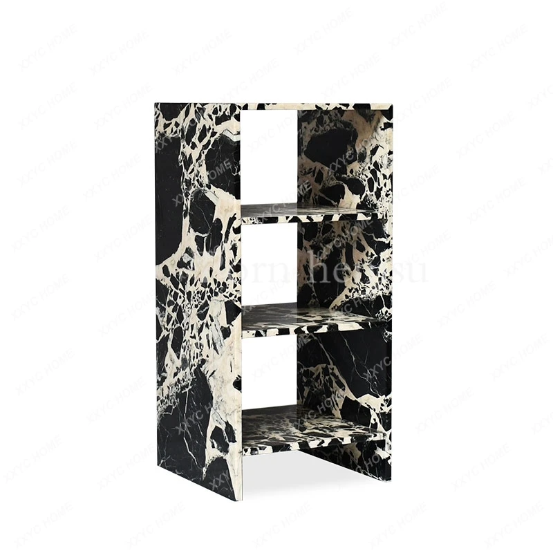 minimalist natural marble sofa edge few living room household side table three-layer side table