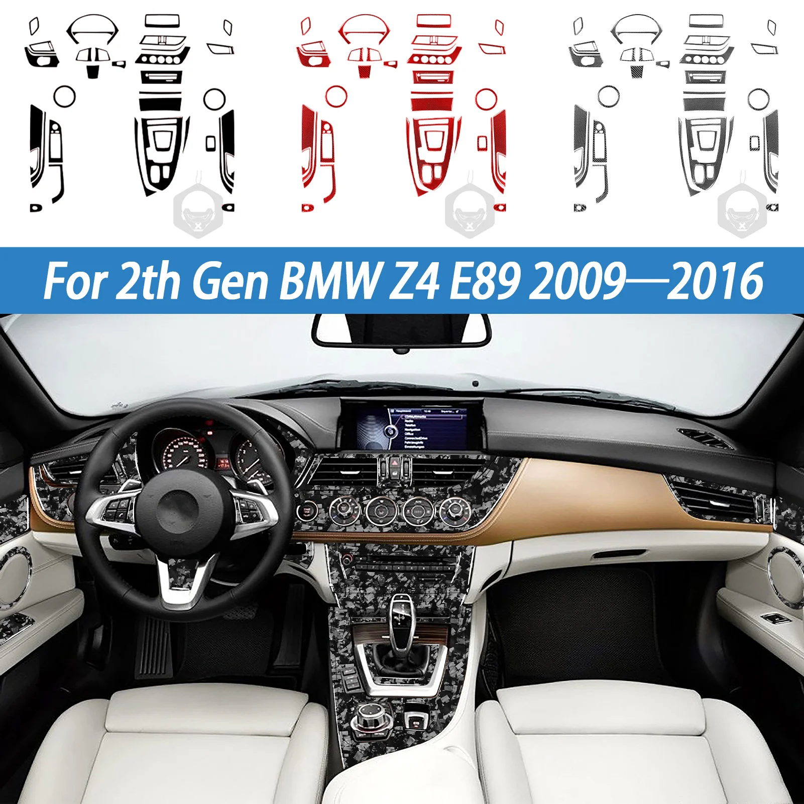 

For 2th Gen BMW Z4 E89 2009-2016 Carbon Fiber Sticker Gear Shift Air Outlet Headlight Control Panel Interior Accessories Trim