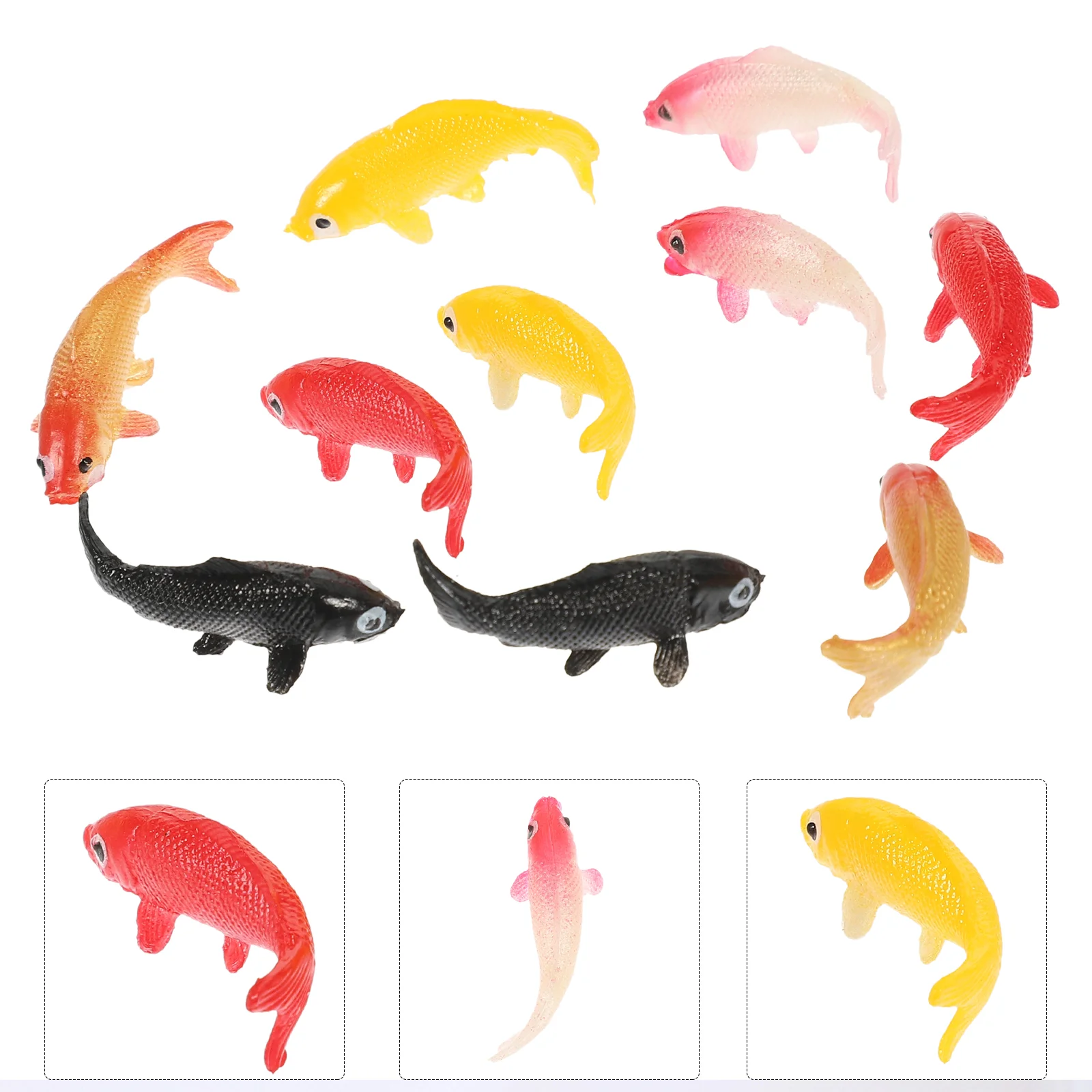 10 Pcs Goldfish Model Figure Tank Supplies Landscape Decor Compact Figures Artificial Fancy Carp
