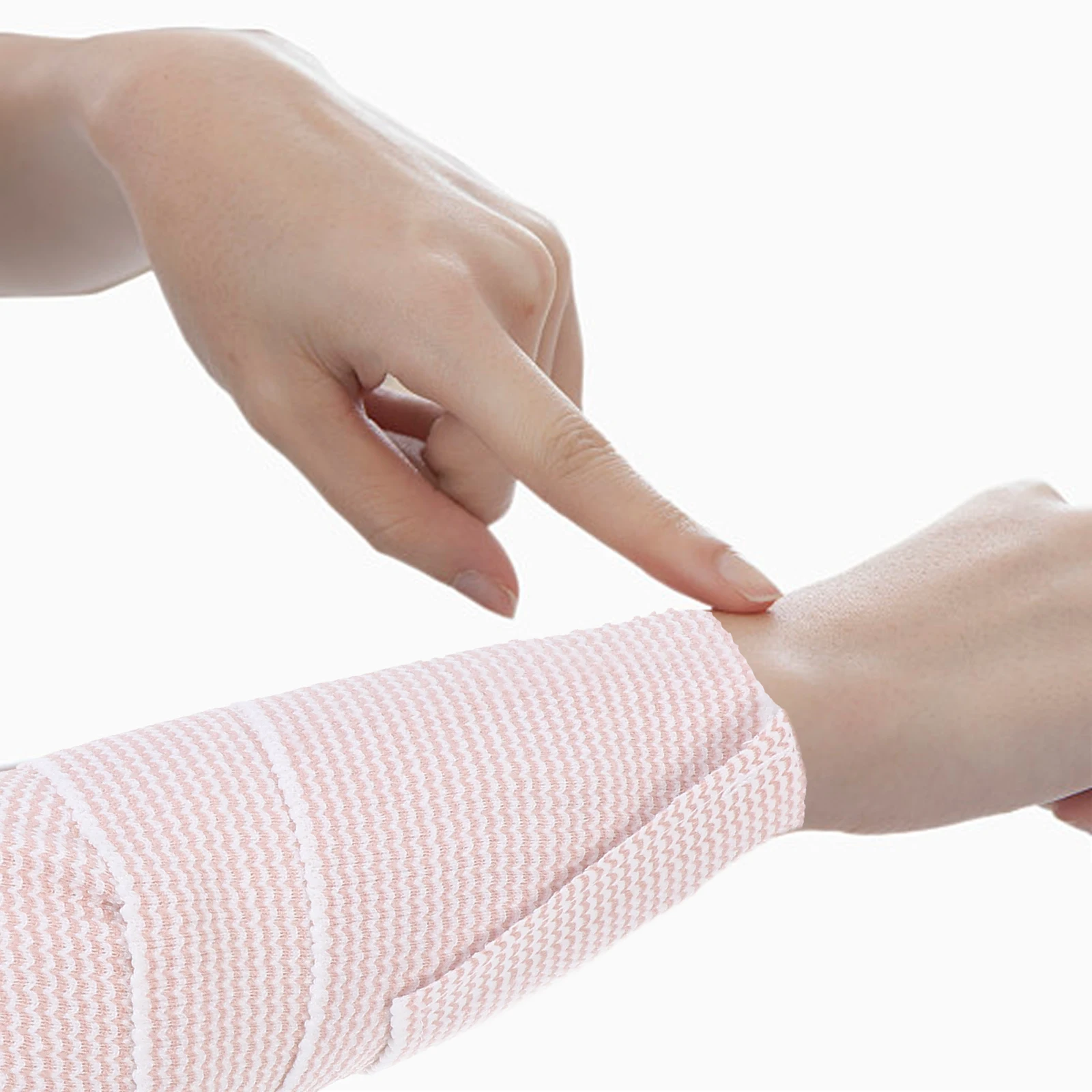 

2pcs Elastic Cotton Compression Bandage Latex Free Stretchable Durable Support Wrap for Knee Elbow Injury Reinforced Hook Loop