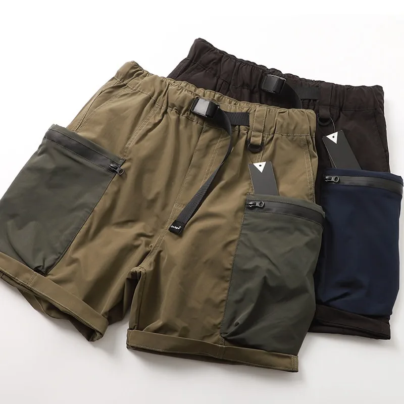 

American Style Functional Large Pocket Workwear Shorts Men's plus Size Handsome Trendy Loose Quick Dry Belt Five-Quarter Pants