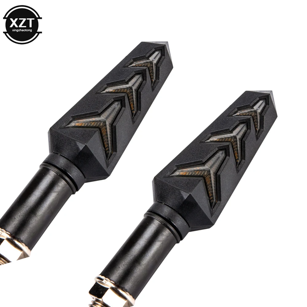 

2PCS Motorcycle Fishbone Light LED Dual Color Turn Signal Flow Light Built-in Relay Flexible Tail Light Flashing Indicator Light