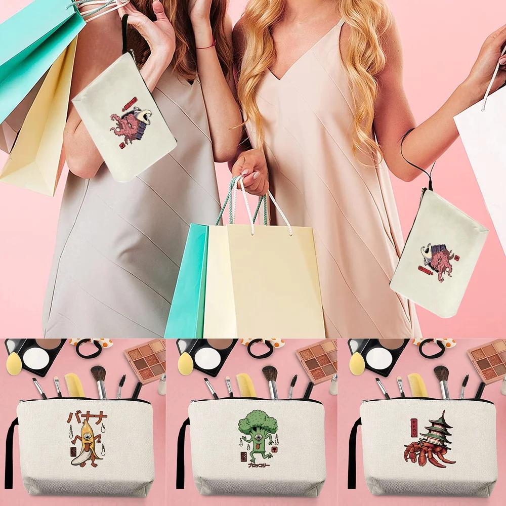 Women's Cosmetic Makeup Bag Cute Monster Series Travel Clutch Pouch Wallet Portable Coin Purse Sundries Storage Package 2026