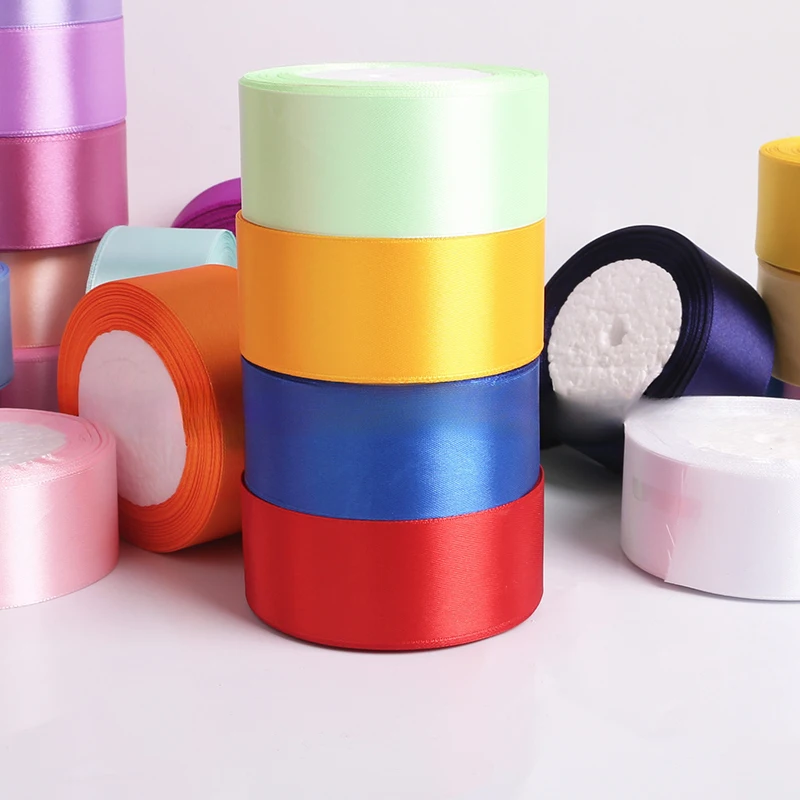 4 cm 25 Yards Satinbandrolle, handgefertigtes Geschenkband, Blumenherstellung, Blumenstraußverpackung, Schleife, Bastel-Partydekoration, DIY – Detail 8