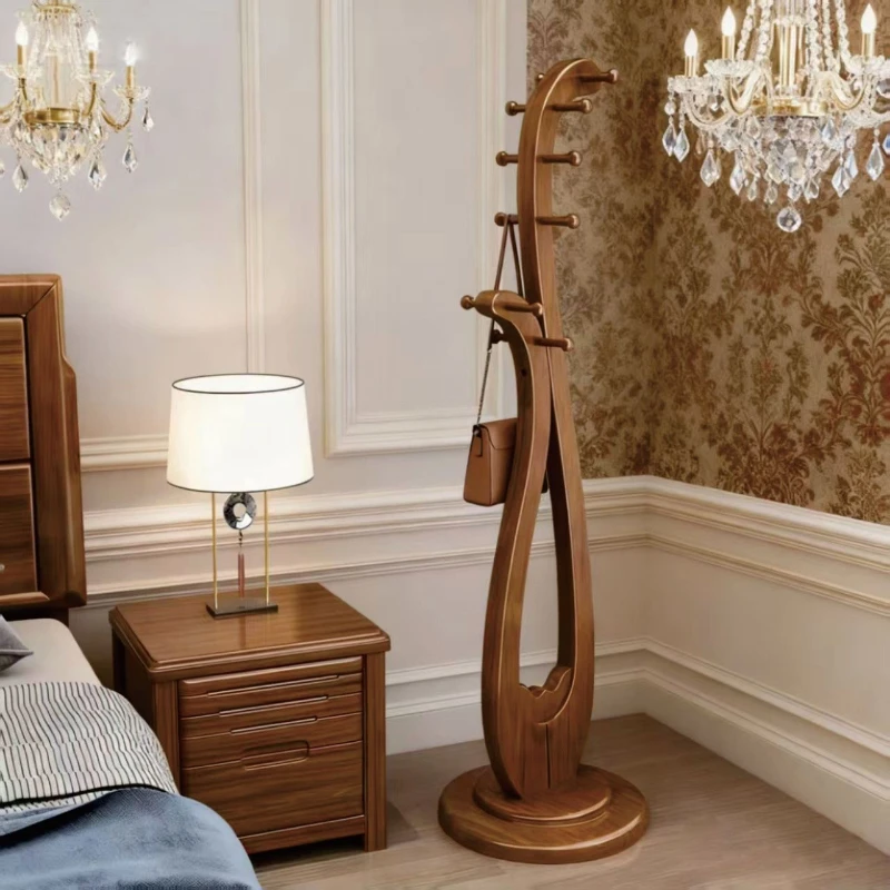 

Hanger Coat rack Vertical Chinese floor type Bedroom hanger Living room Household solid wood hanger Floor type