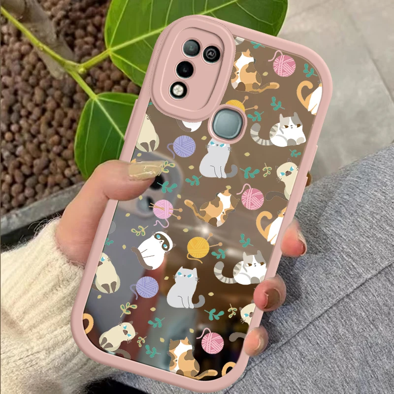 Cute Animal   Fasion For Infinix HOT 9 10 10S LITE 11 PRO NOTE 7 8 SMART 5 6 NFC PLAY Makeup Mirror Coque Cover Funda