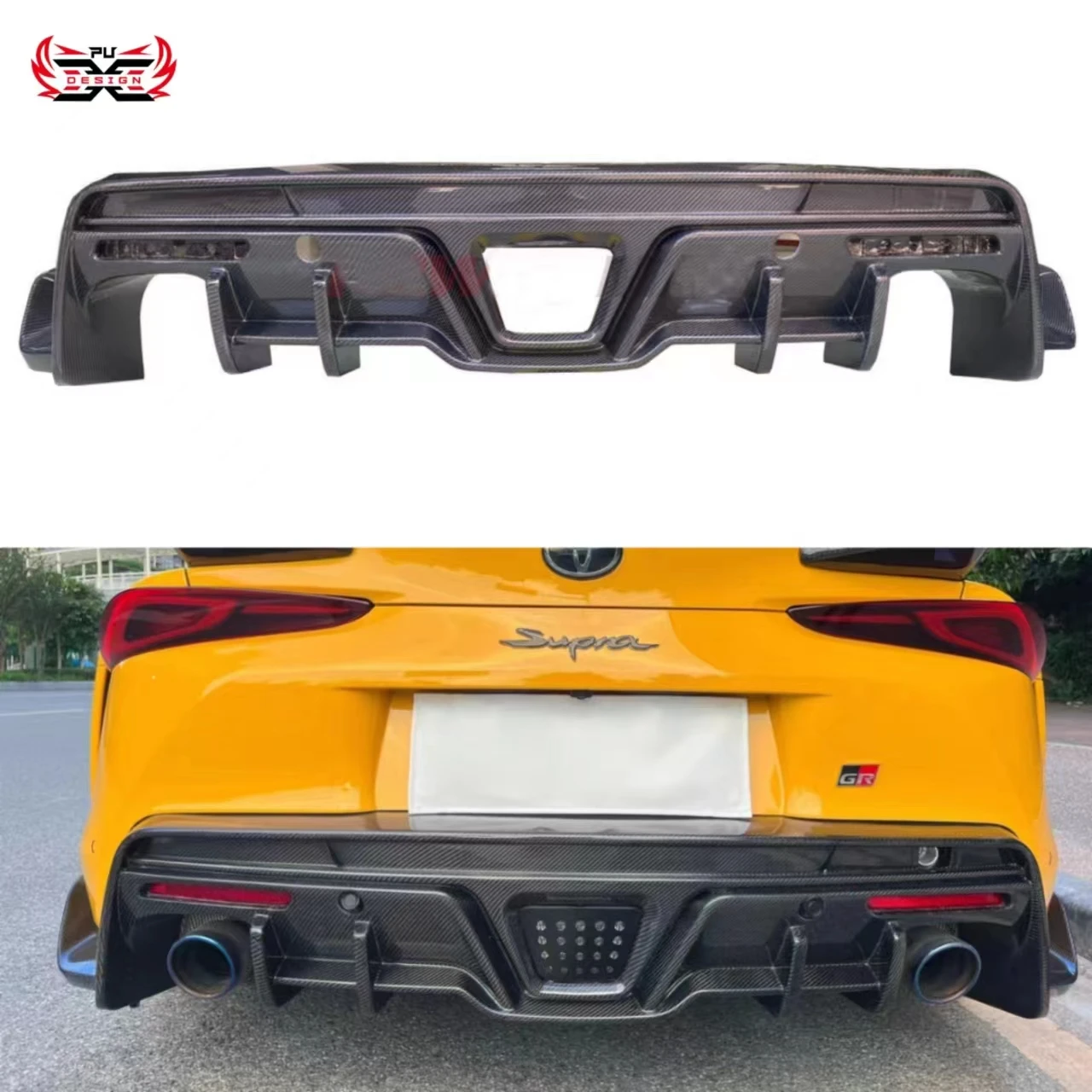 Carbon Fiber Toms Style Rear Diffuser For Toyota Supra A90 A91 MK5 Body Kit Retrofit Accessories