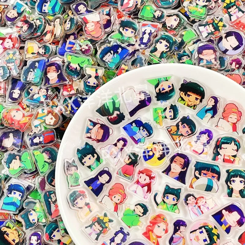 75Pieces Anime Patch Keychain Hair Tie Refrigerator Sticker Cute DIY Acrylic Sheets Gift