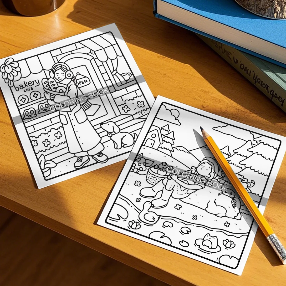 Girl Moments Adult Coloring Book for Adults Cute Cozy Daily Activities Cozy Spaces Design Stress Relief Relax Drawing Gift Book image 6
