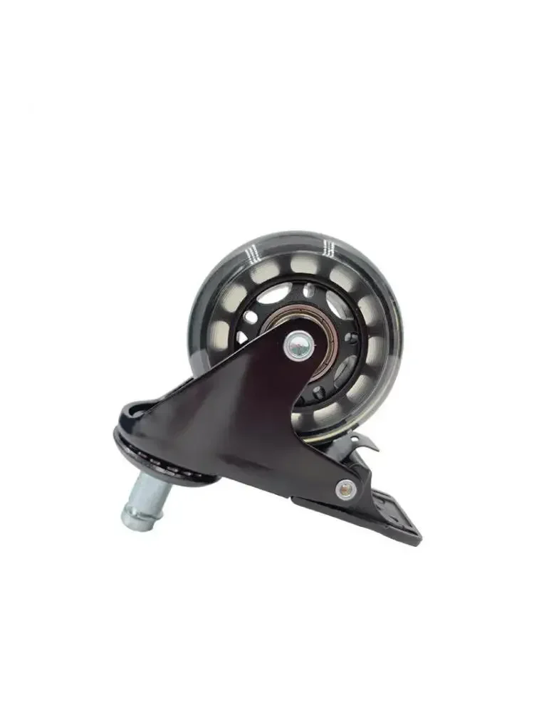 5 Pcs/Lot 2.5 Inch Black M11 Pu Transparent Wheel 11mm Office Chair Universal Brake Furniture Caster