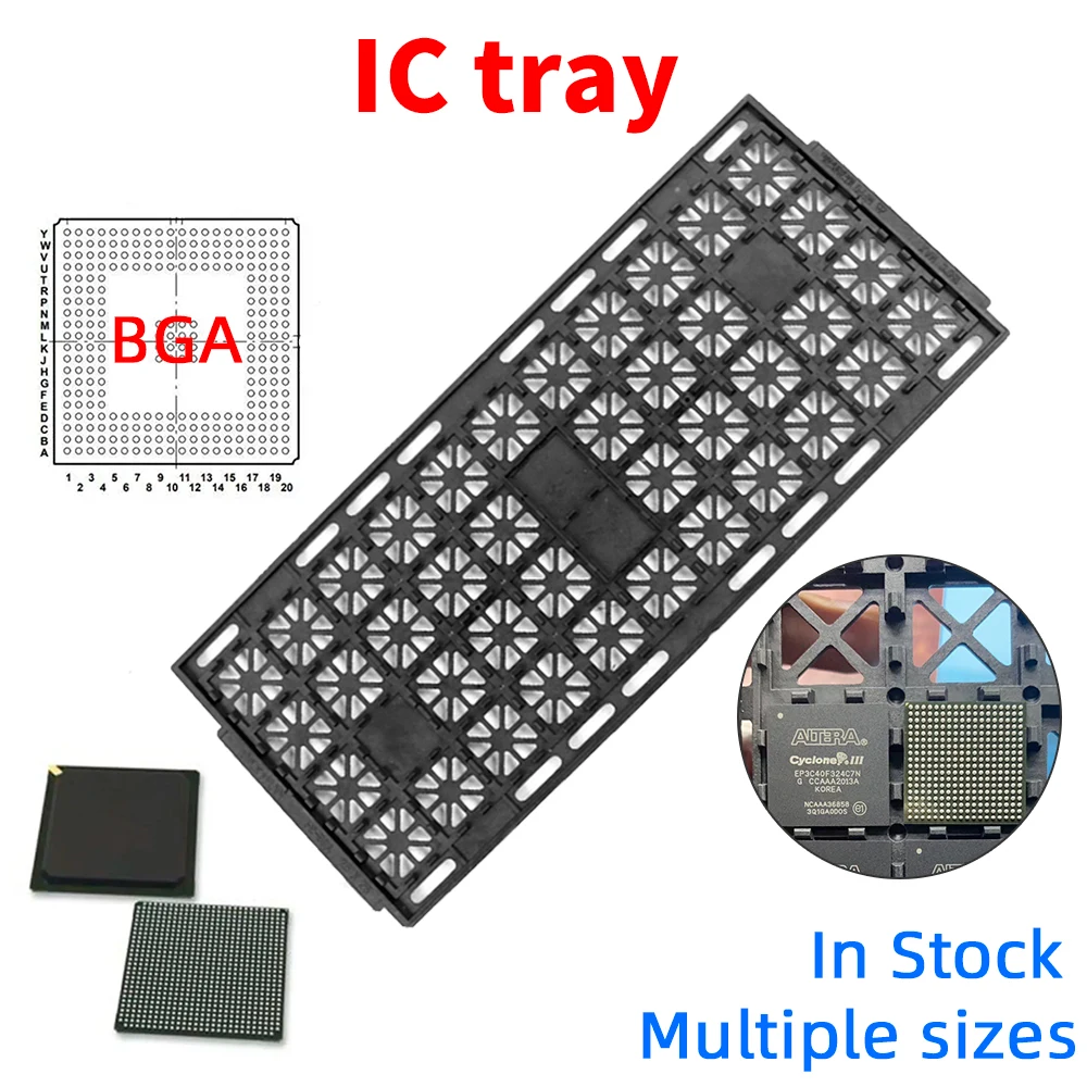 ESD IC Tray BGA MCU CPU Chips Packing High Temperature Resistance 150 ℃ Automated Production Tray