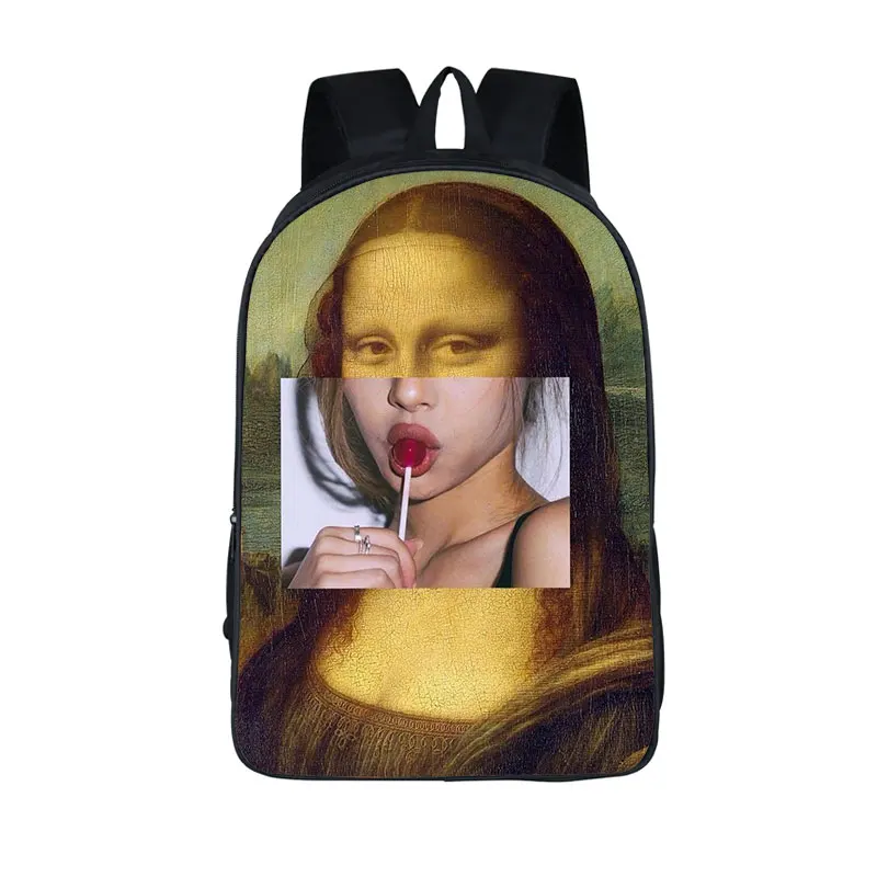 Funny Spoof Famous Painting Backpack Women Men Interesting Casual Storage Rucksack Teenagers Girls Boys School Bag Backpacks