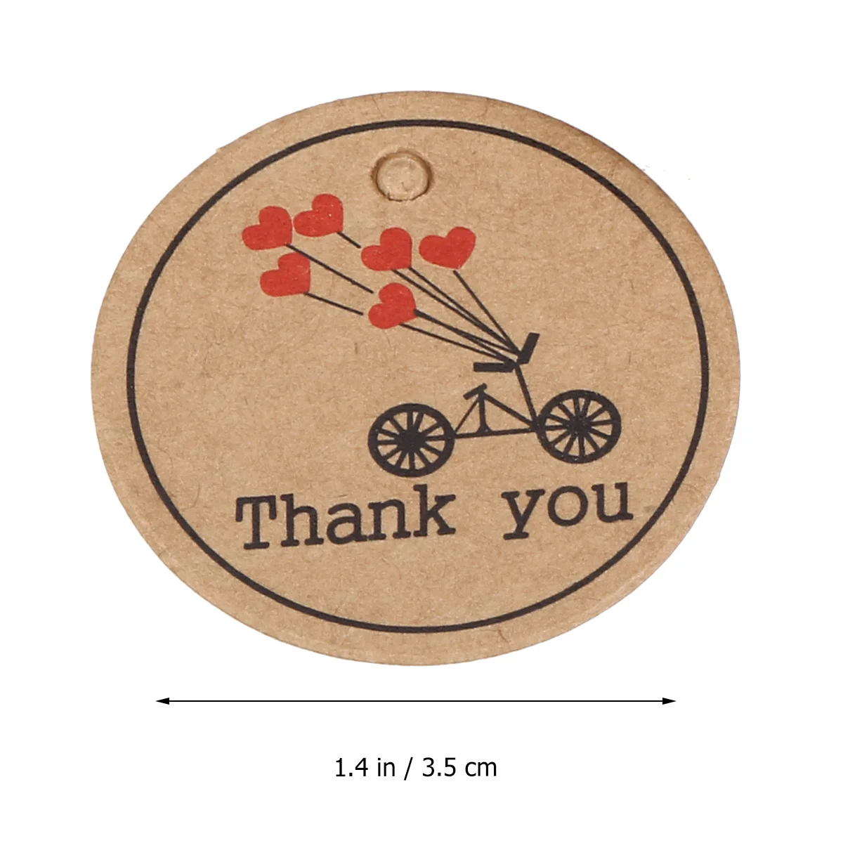 

200 PCS Thanks for The Red Heart Tag Decorative Gift Tags Kraft Manual