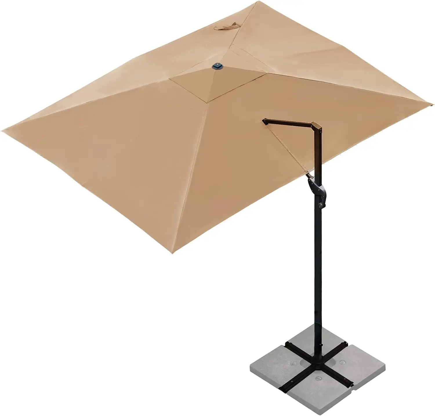 10x13Ft Cantilever Patio Umbrella Rectangular Deluxe Offset 360°Rotation & Integrated Tilting System Hanging Umbrella for Market