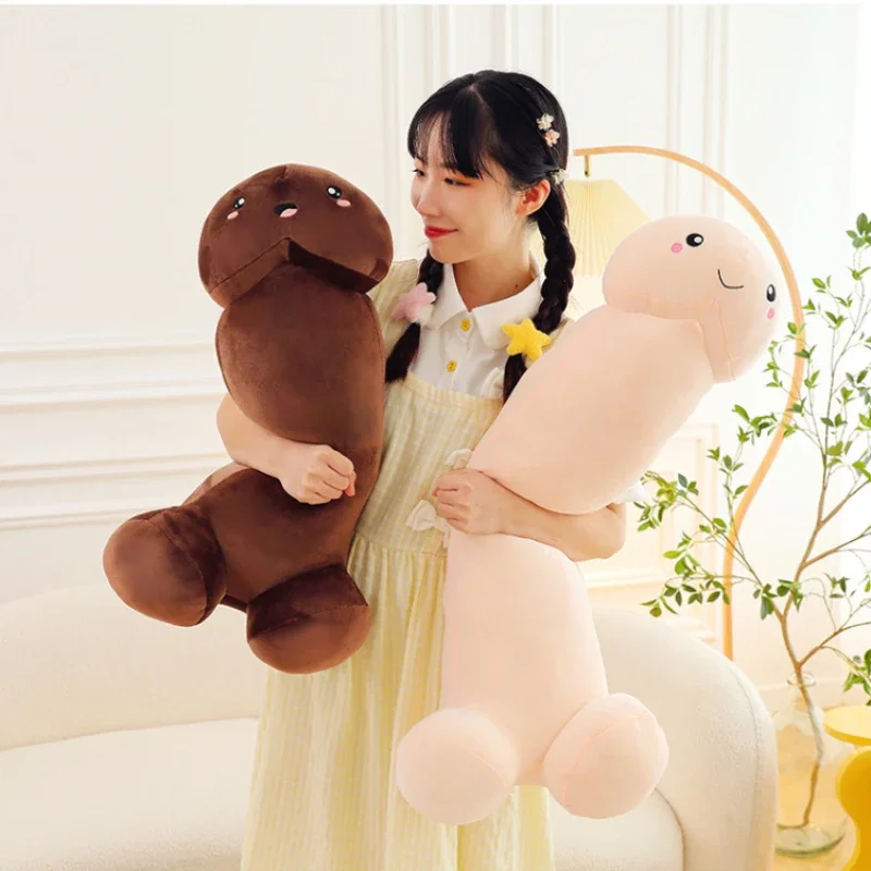 105cm Big Size Trick Penis Plush Kawaii Soft Simulation Dick Plushie Real-life Penis Pillow Sexy Hugging Pillow Girlfriend Gifts