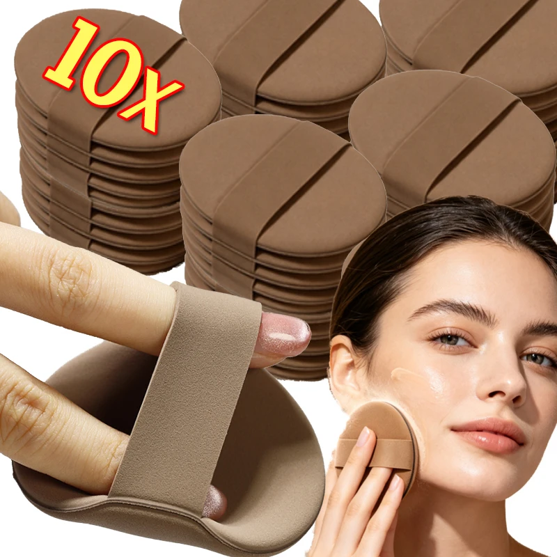1-10Pcs Oval Shape Powder Makeup Puff Thicken Ribbon Wet Dry Use Powder Puffs Concealer Foundation Makeup Sponge Cosmetics Tool