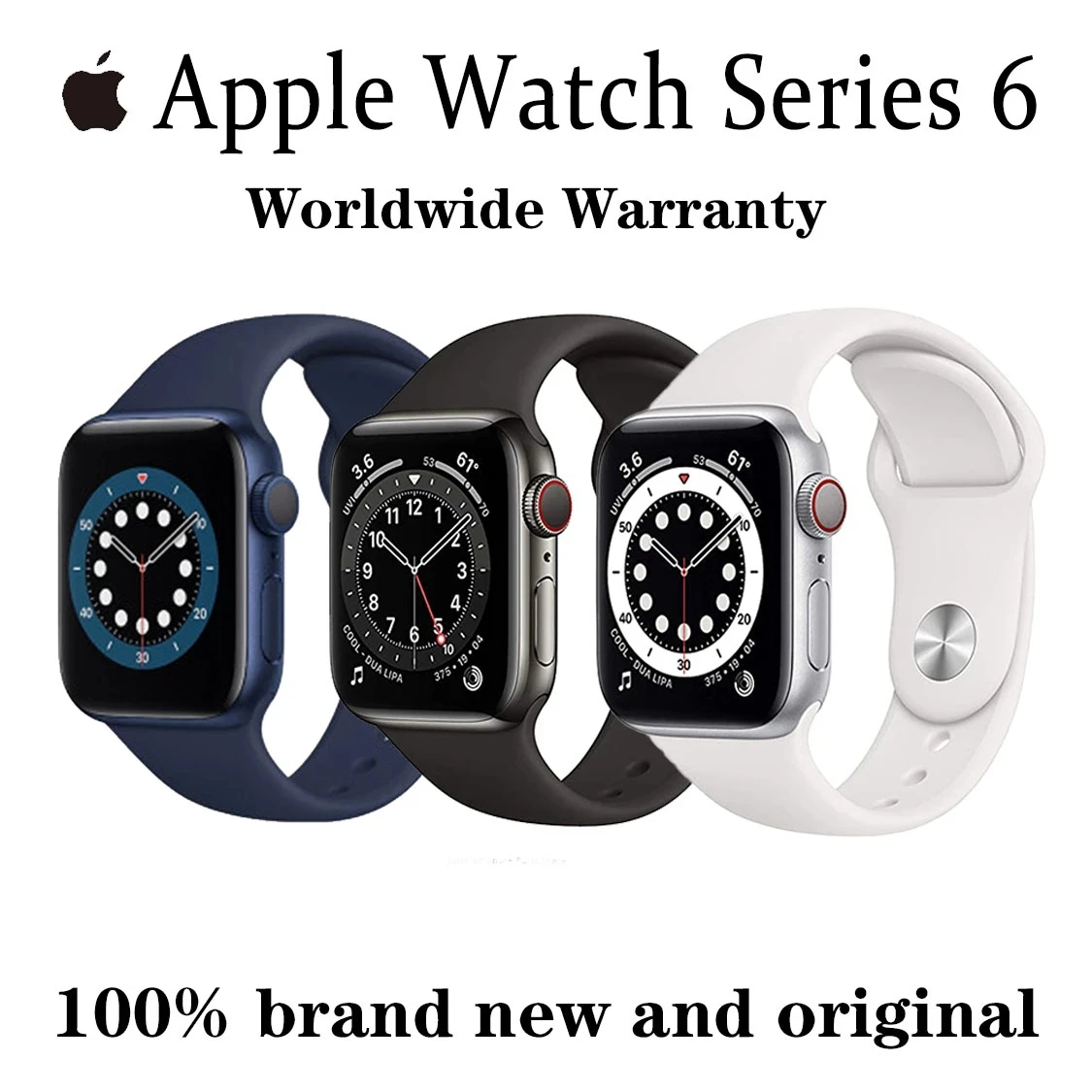 100% Original Apple Watch Series 6 40mm Apple Watch S6 Aluminum Case with Sport Band iOS SmartWatch