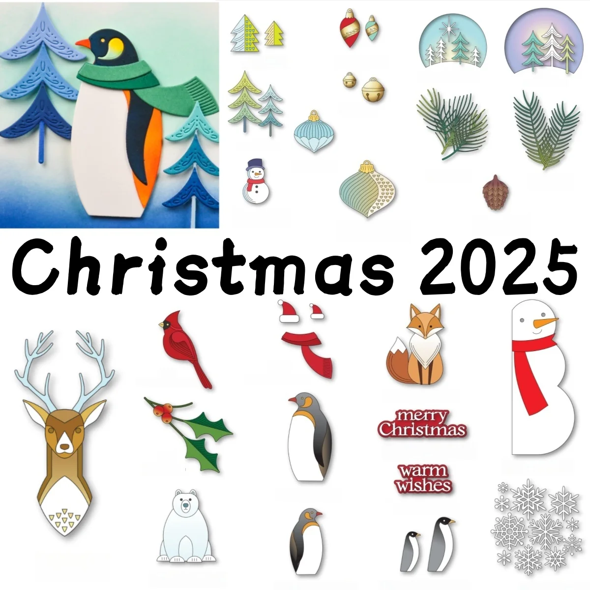 Christmas Snowman Fox Penguins Polar Bear Metal Cutting Dies For DIY Decorating Scrapbook Paper Card Album Embossing Craft Cut