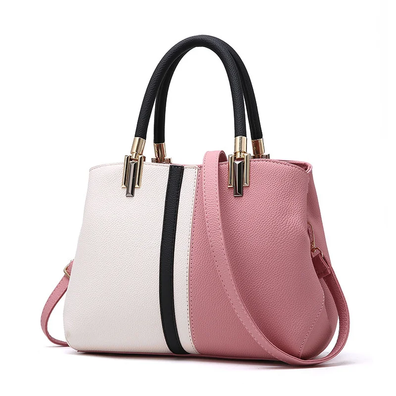 Mulheres bolsa de couro do plutônio ombro único mensageiro bolsas outono nova moda bolsa grande capacidade contraste cor sac principal femme