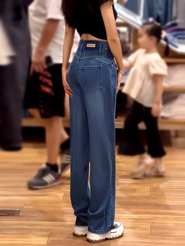 

High Waist Straight Leg Jeans Women's plus Size Loose Wide Leg Denim Pants High Waist Slimming Jeans Summer New Arrival