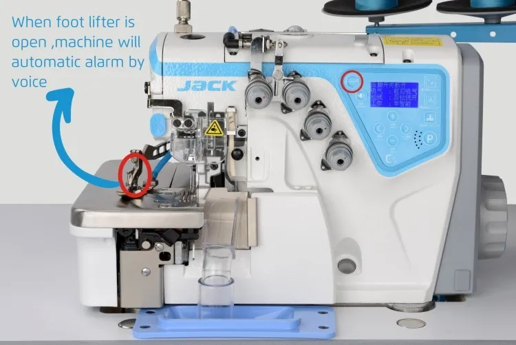 Jack C5 High Speed Automatic Overlock Machine With Pneumatic Suction Device Industrial Sewing Machines