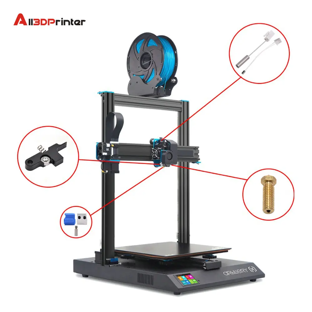 3D 프린터 부품 사이드 와인더 X1 핫엔드 키트, 히트 블록 스로트 히트 파이프 서미스터, 화산 노즐, 천재 압출기 암 키트