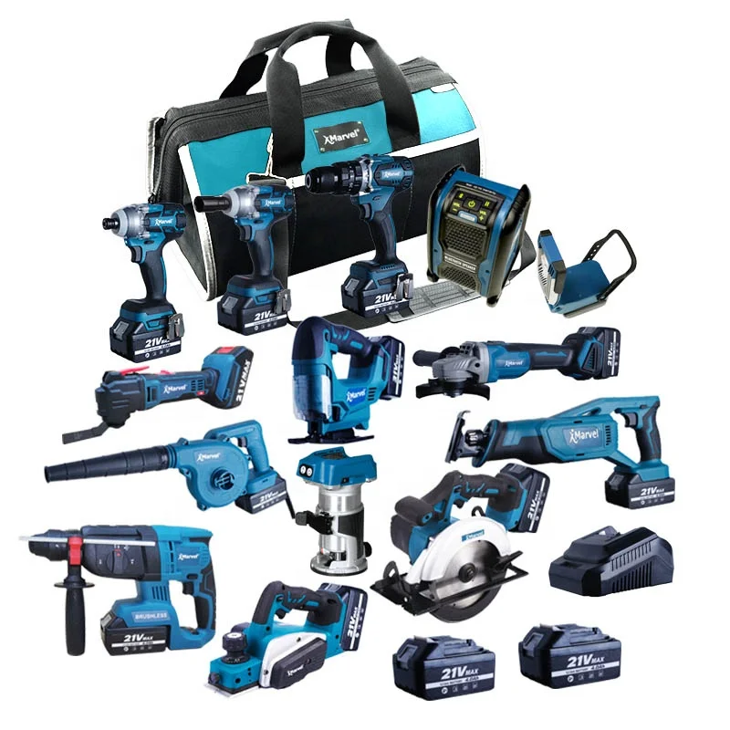 15 in One 15 pieces 4.0Ah  2.0Ah 20V 18V power tools set brushless 20-v max lithium ion cordless combos kits