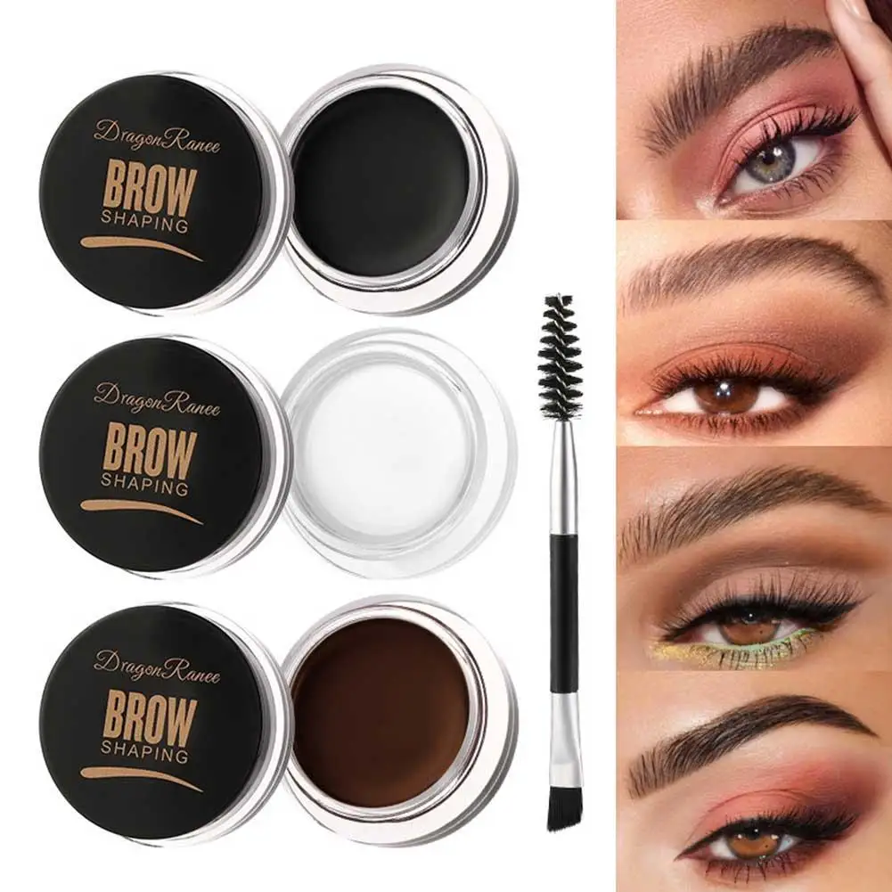 Eyebrow Gel Wax Matte Brown Black Eyebrow Cream Waterproof Long Lasting Tint 3D Natural Wild Brow Makeup Cosmetics Tools Set