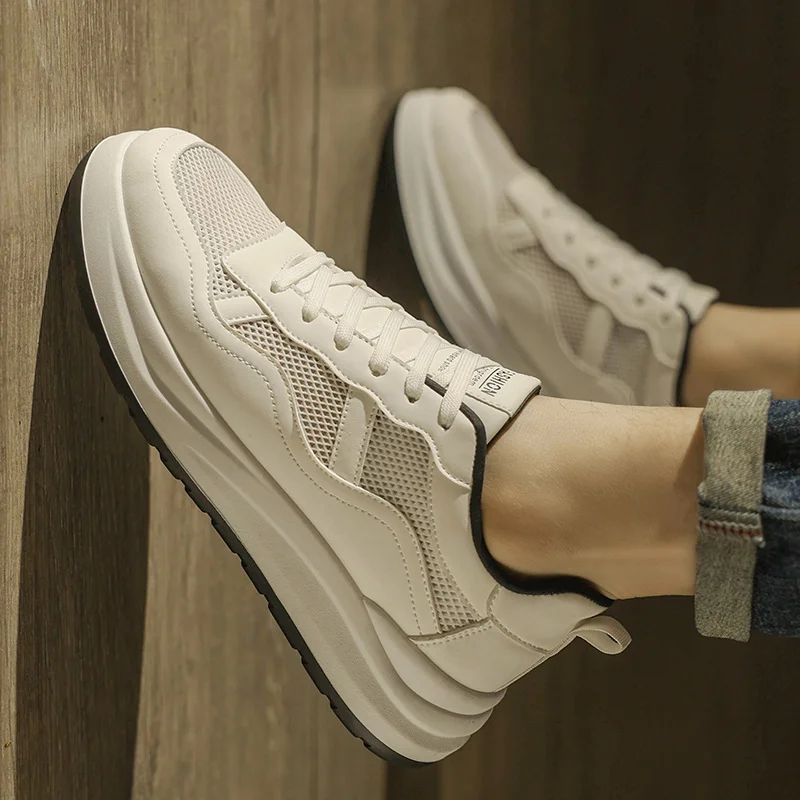 

Men's Summer Breathable Mesh Low-Top Sports Shoes Casual Lightweight Thin Bottom Soft Sole round Toe Flat Heel Rubber Outsole